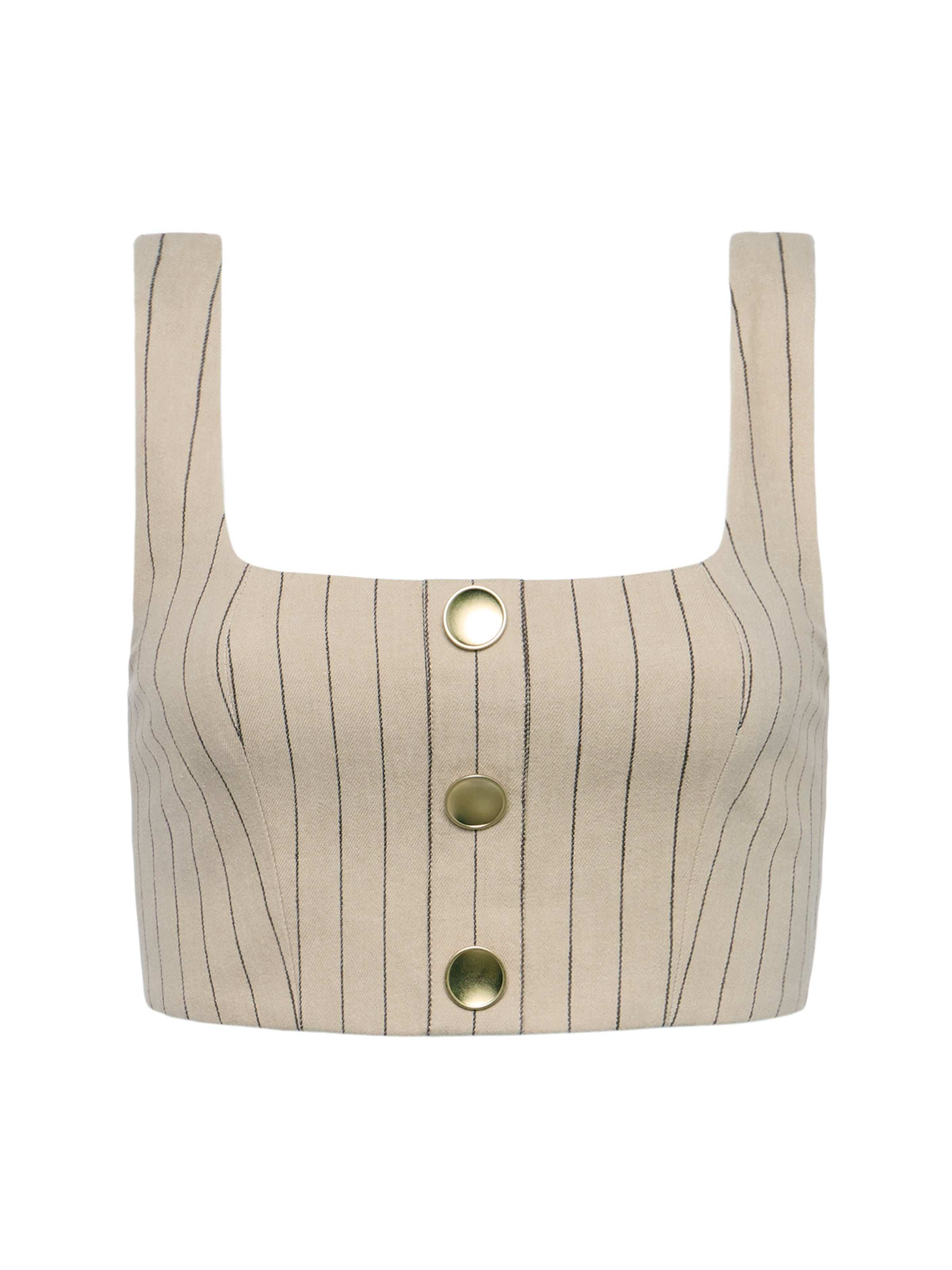 Maylin Pinstriped Bralette Top
